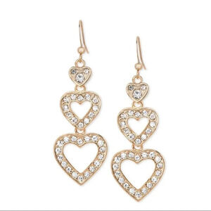 Amina Gold Heart drop earrings